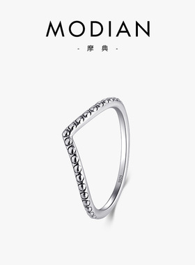 法国chrry koop轻奢小众s925银几何箭头指环女潮细款少女心镶指