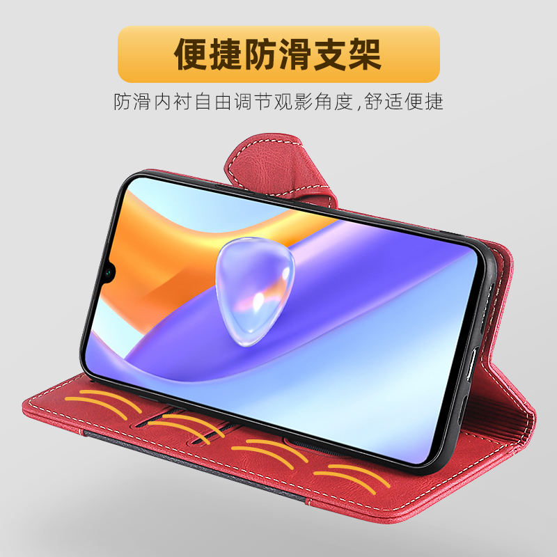 适用华为荣耀Play5手机壳翻盖honor畅玩20pro保护套真皮HJC-AN90双面全包LX9防摔商务男士女新款创意插卡磁吸