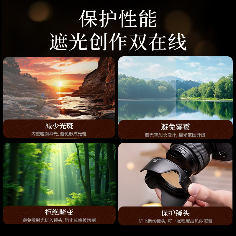 JJC 适用于富士XC 15-45mm/XF 18mm遮光罩XT30III XT50 XS20 XT100 XT30II XA7 XT200 X-S10相机镜头保护配件,淘宝优惠券,粉丝福利购,淘宝优惠卷