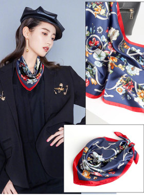 桑蚕丝韩版女士绑带职业装小方巾
