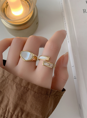 祖母绿指环戒指女ins潮小众