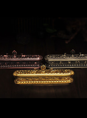 卧香炉黄铜色家用室内线香炉卧式黄铜色香炉香盒卧香炉线香炉家居