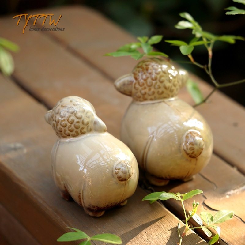 可爱治愈系羊咩咩桌面书房玄关办公位陶瓷闺蜜同事朋友送礼装饰,淘宝优惠券,粉丝福利购,淘宝优惠卷