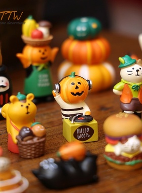 万圣节南瓜猫咪系列树脂摆件礼物