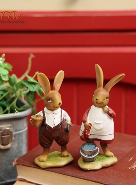 树脂礼物情侣房间可爱小兔子