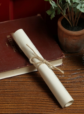 复古麻绳书本卷轴桌面摆件