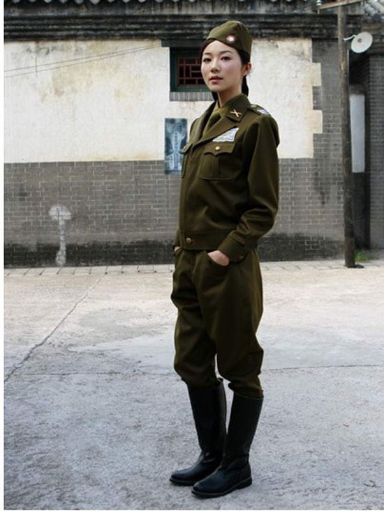 民国国军军装沙家浜演出服美式男女军官抗战女军装女特务话剧服装
