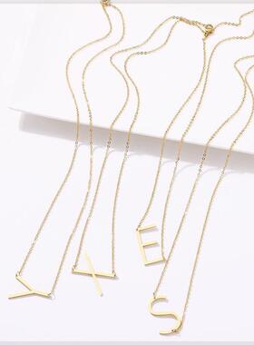 316L Stainless Steel Large SIZE 26 Letters Necklace Pendant