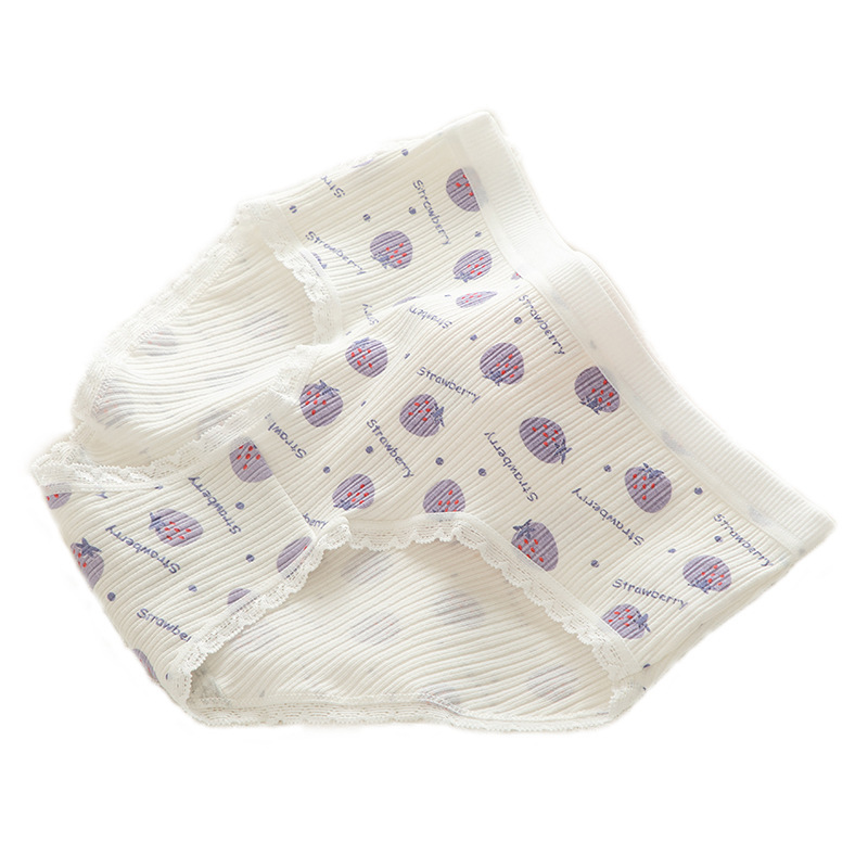 日系可爱少女卡通兔子螺纹棉草莓少女学生中腰纯棉内裤女三角裤,淘宝优惠券,粉丝福利购,淘宝优惠卷