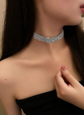 双层珍珠项链女叠戴气质轻奢小众高级感吊坠颈链锁骨链晚礼服配饰