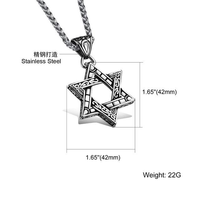 所罗门封印 圣纹六芒星 Magen David大卫之星 六角星吊坠项链欧美 - 图3