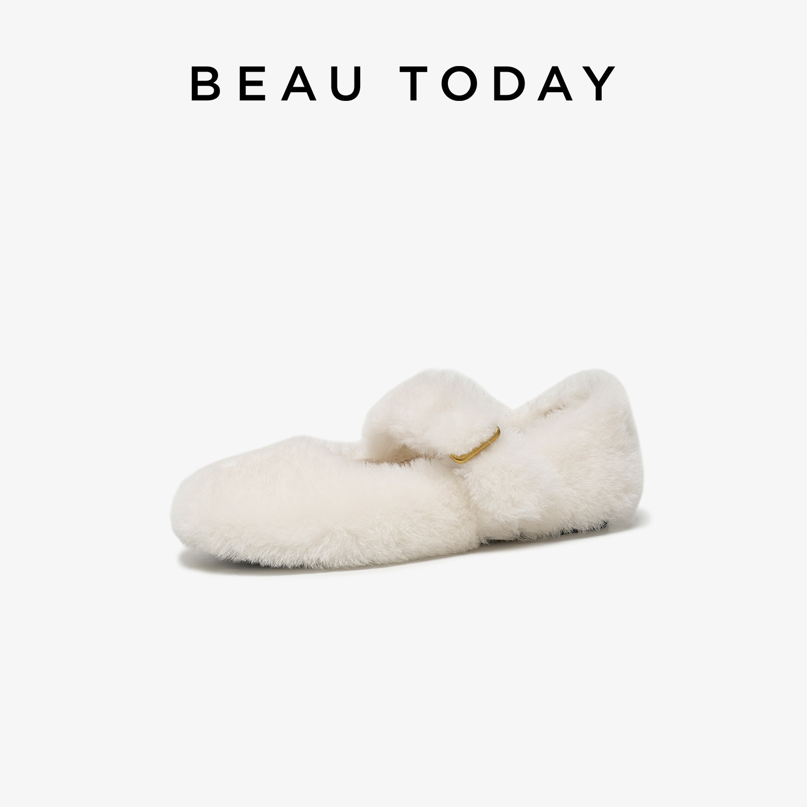 BeauToday玛丽珍毛毛鞋女款外穿羊毛2026新款平底加绒女鞋棉鞋子,淘宝优惠券,粉丝福利购,淘宝优惠卷