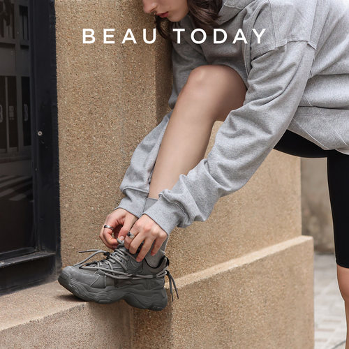 BeauToday厚底老爹鞋男女同款增高厚底鞋春季女鞋运动鞋BT休闲鞋 - 图3