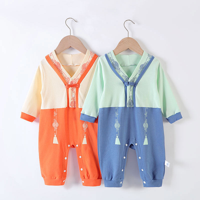 新生婴儿儿秋冬纯棉满月外出服 kmicashmre连身衣/爬服/哈衣