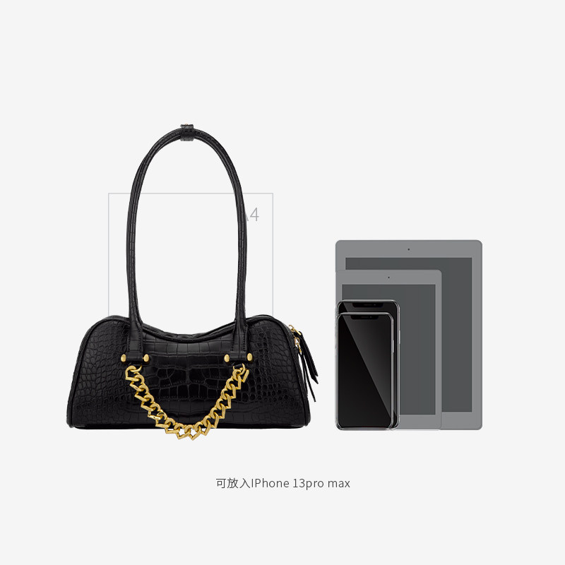 onetime 2022新款黑色链条波士顿包 onetime腋下包