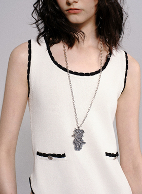 tokokkino 2025年新款小众设计摇滚小熊项链长项链百搭锁骨链女