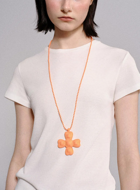 tokokkino 2025春夏新款彩色树脂四面蝴蝶结项链毛衣链锁骨链