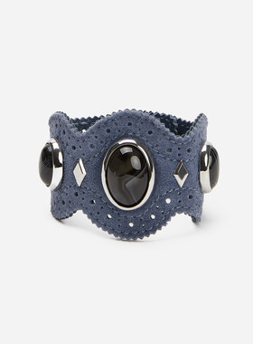 cotemp绒面金属配饰宝石手镯