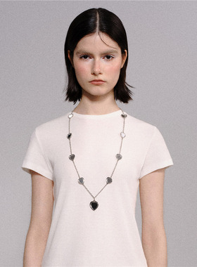 tokokkino 2025年新款小众设计镜子爱心项链长项链百搭锁骨链