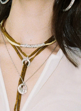 克拉椭圆吊坠项链2026新款