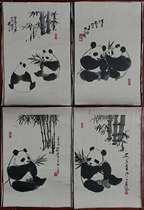 Giant Panda Silk Weaving Shu embroidered 4 types of combined sales