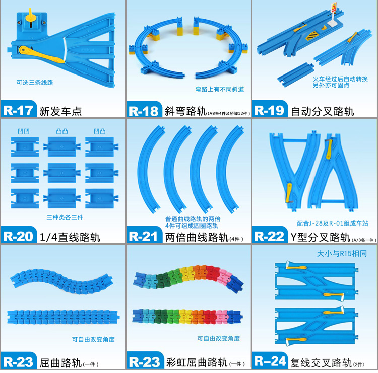 TOMY托马斯小火车玩具多美电动轨道套装场景J-R系列配件组件-图0