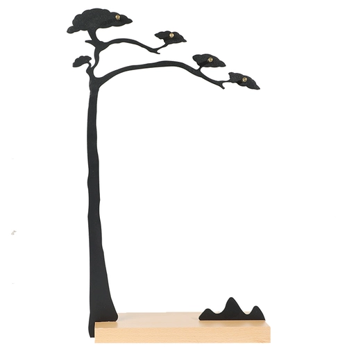 Cao Yicheng yingke твердый деревянный деревянный деревянный деревянный битт -ручка висят ручка гора ручка, чтобы высушить щетку, висящую полку, четыре сокровища железа артериальная латунь Простая современная творческая украшение китайская картина каллиграфия создание