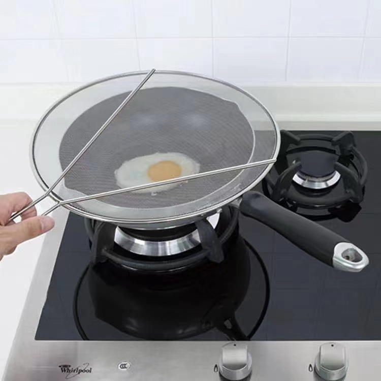 包邮NITORI宜得利 不锈钢挡油网防油溅锅盖隔油罩挡板沥水过滤网 - 图1