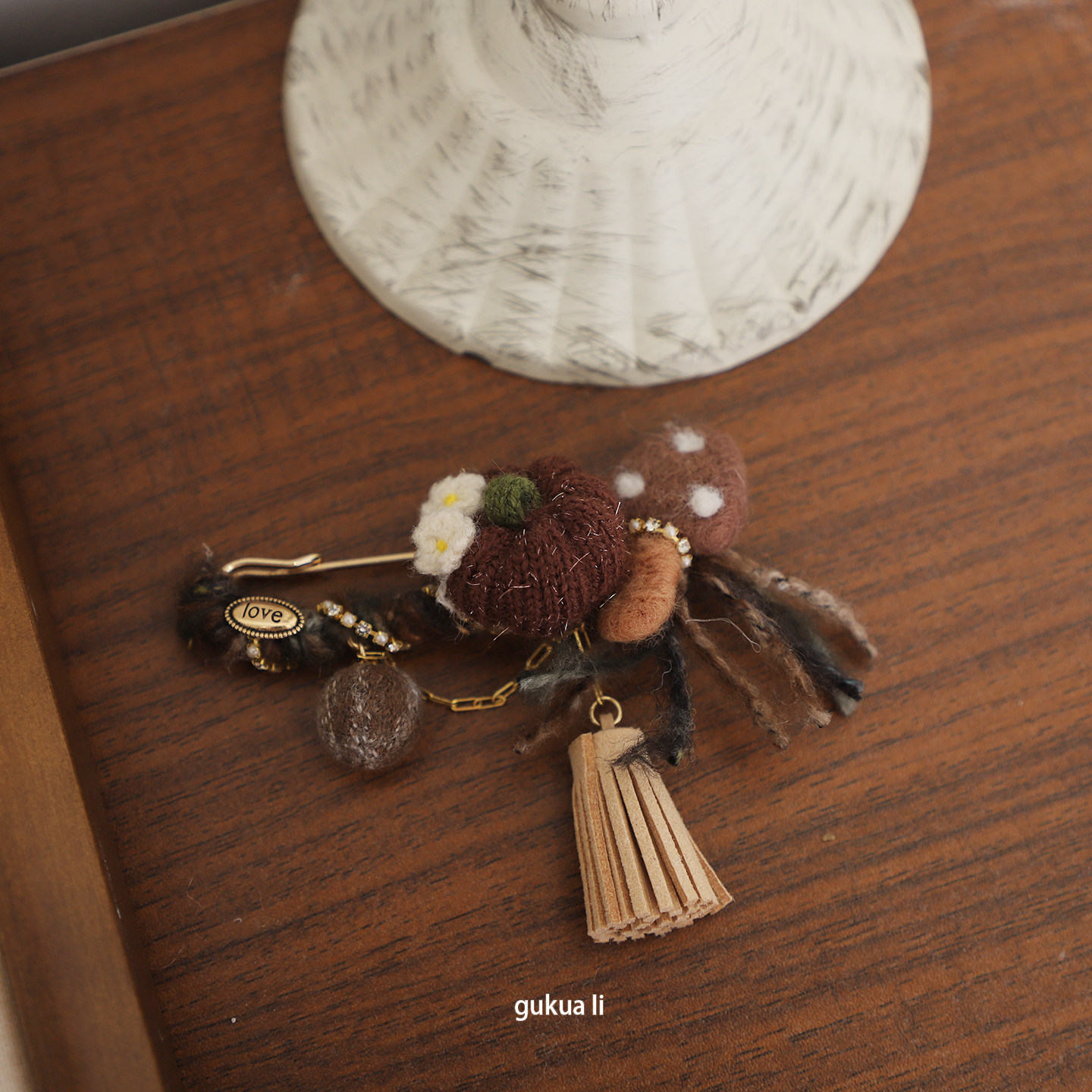 GUKUALI纯手工编织兔子胸针可爱毛绒挂件时尚配饰流苏装饰品秋冬,淘宝优惠券,粉丝福利购,淘宝优惠卷