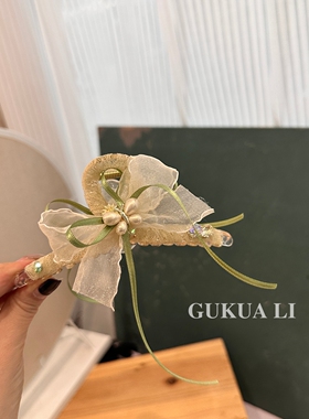 GUKUALI超仙网纱花朵抓夹发夹