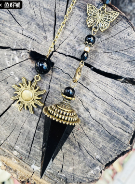 鱼籽铺黑曜石灵摆倒锥款调频用