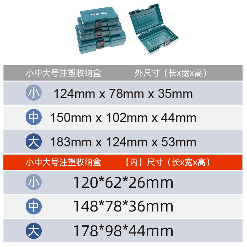 Makita牧田工具箱五金配件多功能收纳盒螺丝零件塑料防护箱注塑盒-图1