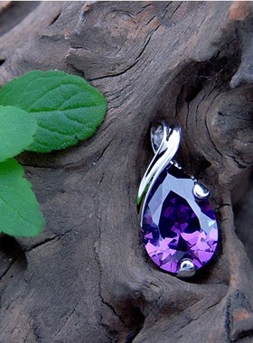紫水晶天使之泪吊坠女吊坠项链
