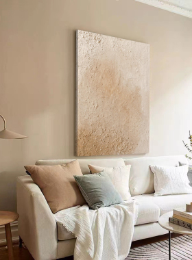 MUMO.手绘油画《微澜》极简风客厅肌理装饰画玄关立体抽象手工画