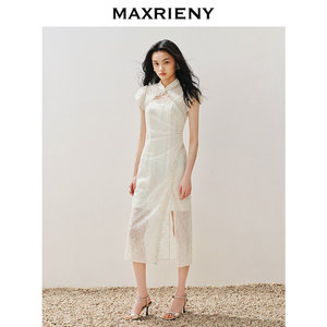 【城市静奢】MAXRIENY国风新中式连衣裙改良旗袍仙美蕾丝裙子