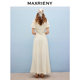 MAXRIENY Elegant French Puff Sleeve Embroidered Top