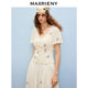 MAXRIENY Elegant French Puff Sleeve Embroidered Top