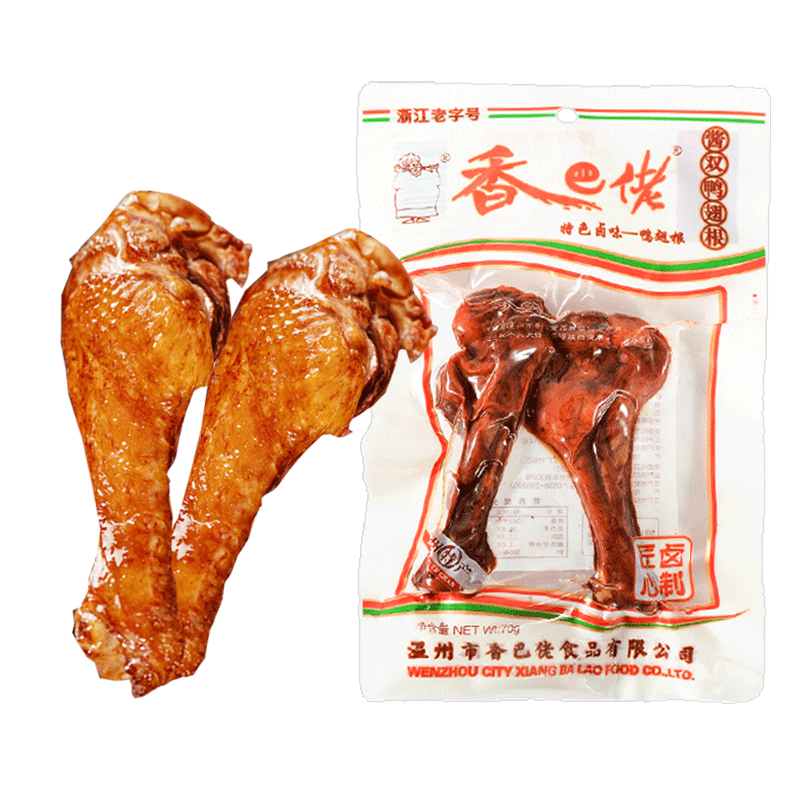 香巴佬酱香双鸭翅根70g袋装即食熟食卤味肉类小吃休闲零食品 - 图1