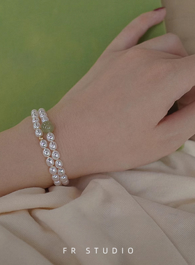 新中式和田玉淡水珍珠手链