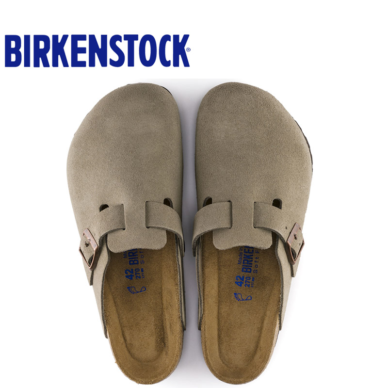 BIRKENSTOCK正品勃肯包头软木拖鞋德国进口绒面软底拖鞋Boston - 图1