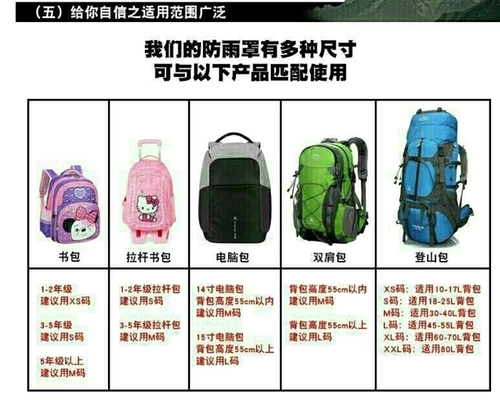 加固绑带双肩背包防雨罩学生书包防水套骑行户外登山包雨罩驮包罩 - 图1