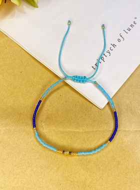 新款小众饰品miyuki米珠手工串珠幸运星星手串 简约可爱学生手链