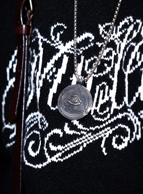 全视之眼vintage古着饰品长项链