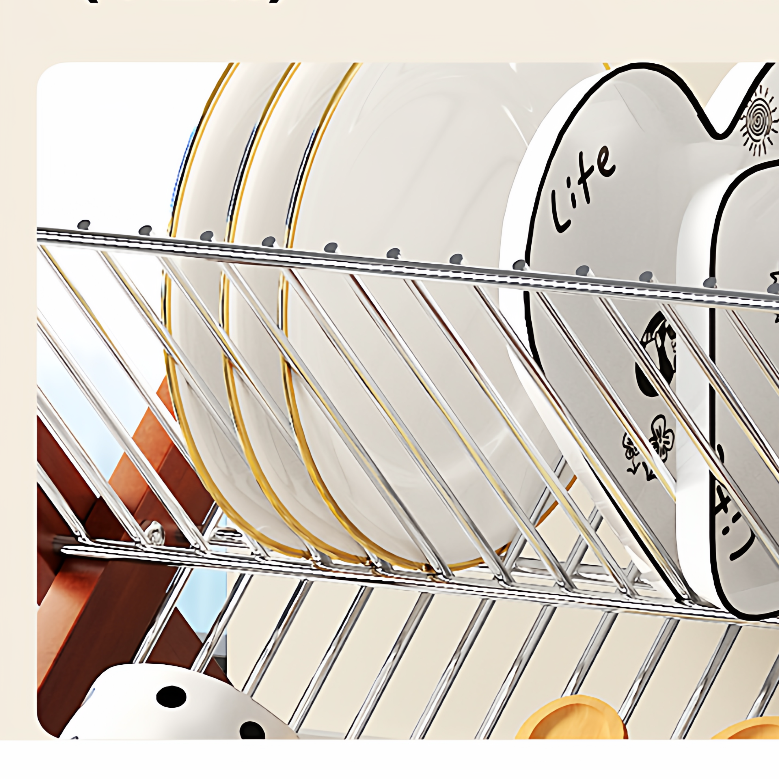 304不锈钢厨房碗碟置物架碗盘水杯沥水架家用台面双层陈列展示架,淘宝优惠券,粉丝福利购,淘宝优惠卷