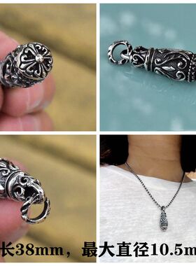 进口男士925纯银子弹箭头吊坠