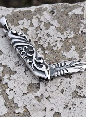 海贼王男女925纯银小刀吊坠