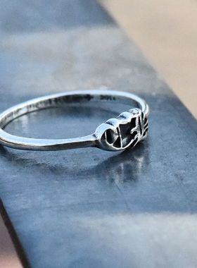 泰银女士戒指女925纯银复古指环