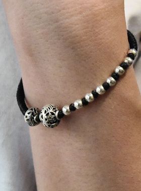 原创设计风复古镂空编织小银珠