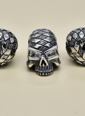 泰国镶钻骷髅头纯银吊坠