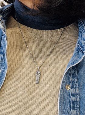 进口女士925纯银镶钻猫头鹰吊坠